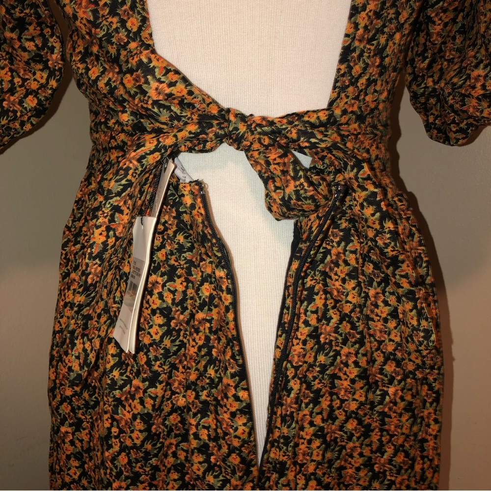 NWT Faithfull the Brand Romilla Linen from Anthropologie Floral Midi Dress,Sz-6 - Picture 10 of 13